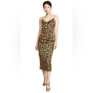 Club Monaco gold and navy slip dress sz 8